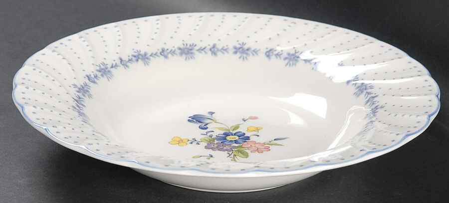 Blue Peony Large Rim Soup Bowl by Nikko-1