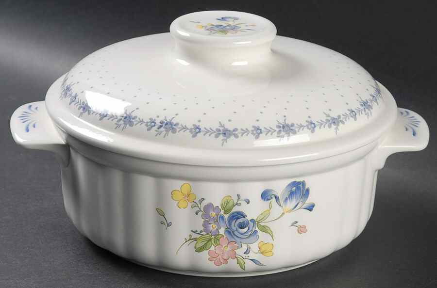 Blue Peony 1.5 Qt Round Covered Casserole by Nikko-1