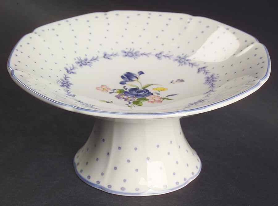 Blue Peony Round Compote (Height X Width) by Nikko-1