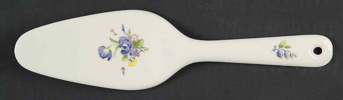 Blue Peony Solid Ceramic Pie/Cake Server by Nikko-1
