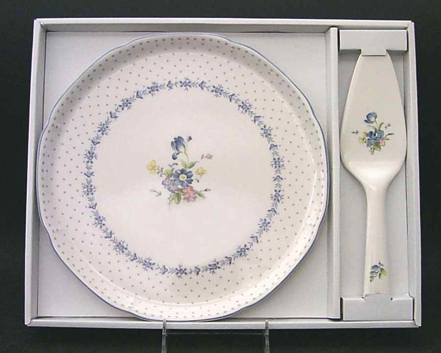 Blue Peony Cake Plate and Server (Boxed Set) by Nikko-1