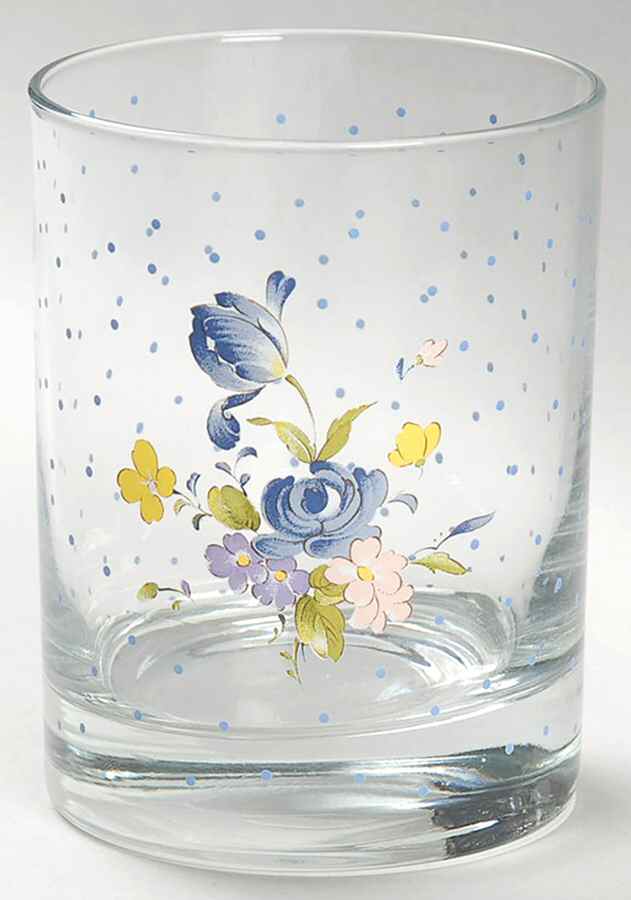 Blue Peony 10 Oz Glassware Double Old Fashioned by Nikko-1