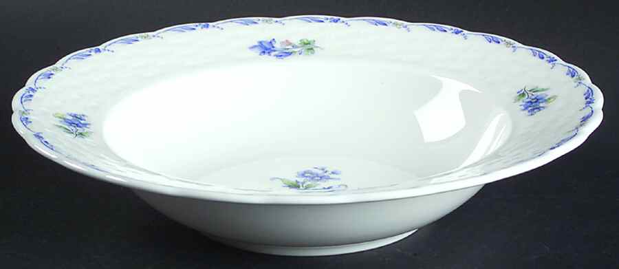 Blue Petals Rim Soup Bowl by Nikko-1