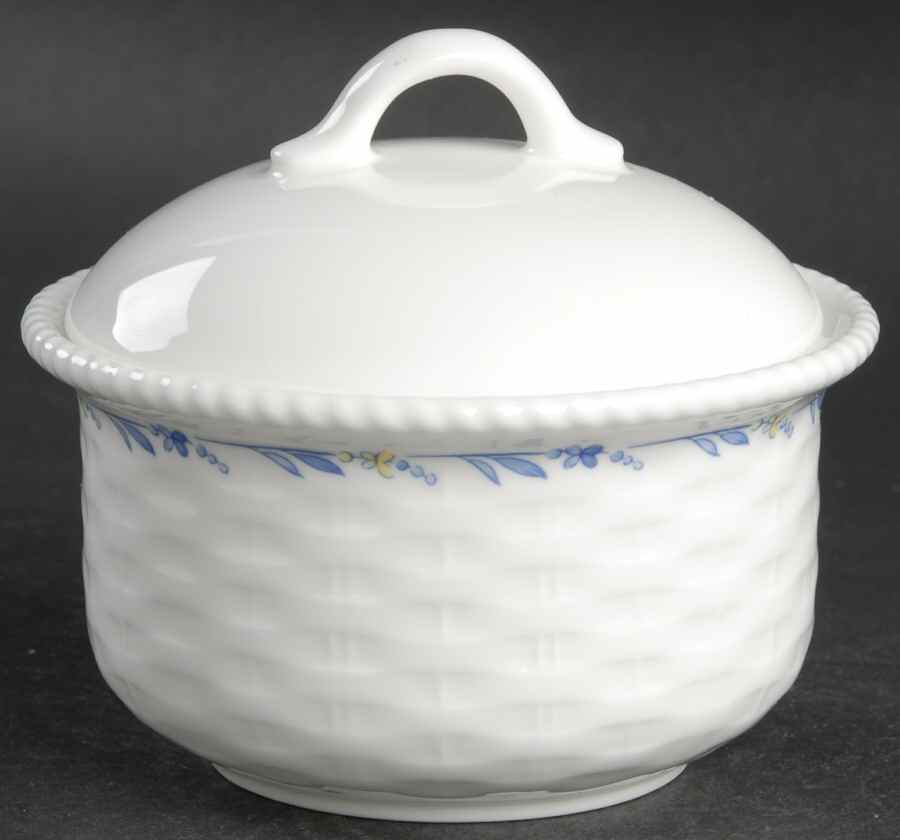 Blue Petals Sugar Bowl & Lid by Nikko-1