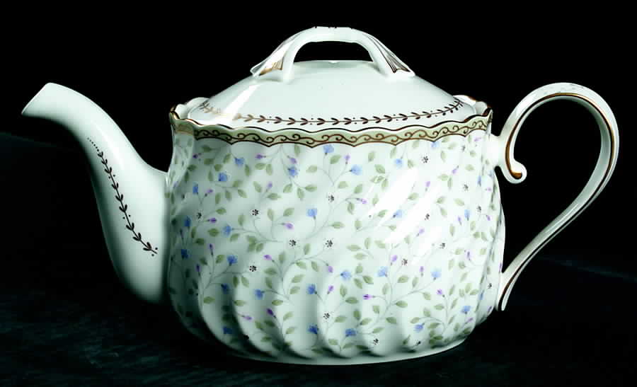 Blue Prose Teapot & Lid by Nikko-1