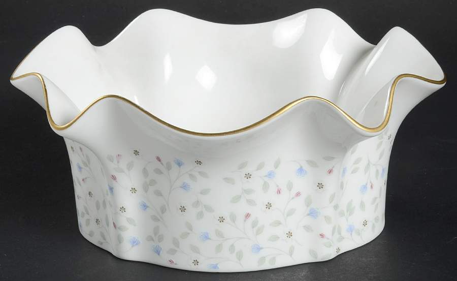 Blue Prose 6" Round Fluted Bowl by Nikko-1