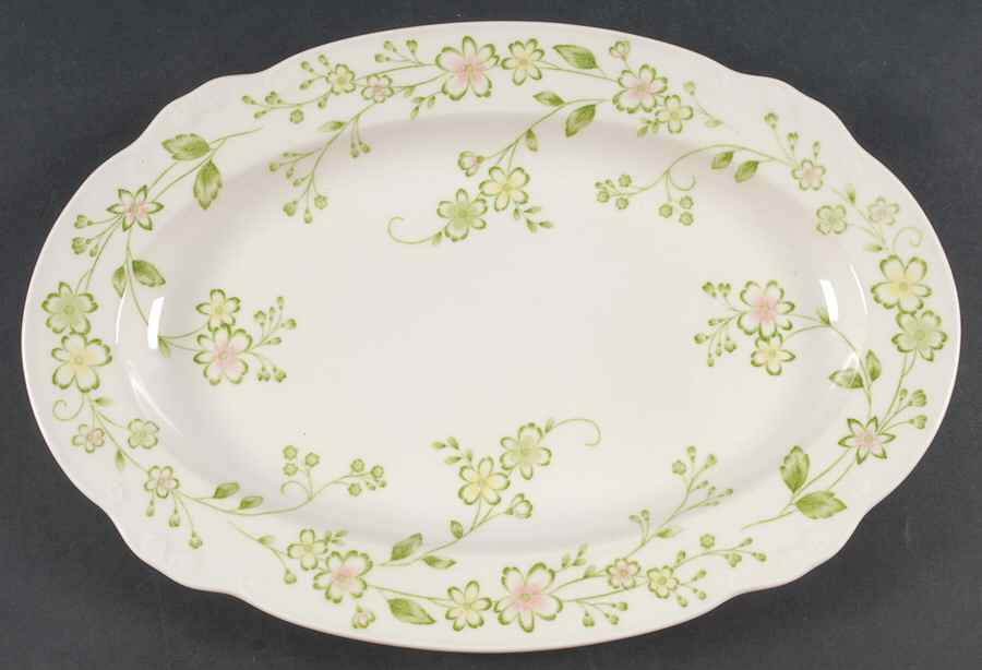 Blossom Time (No Trim) 12" Oval Serving Platter by Nikko-1