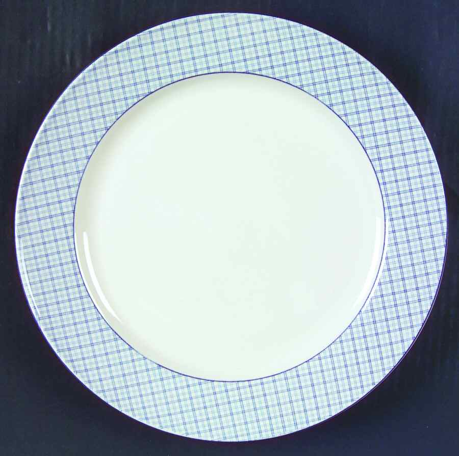 Blue Plaid Dinner Plate by Nikko-1