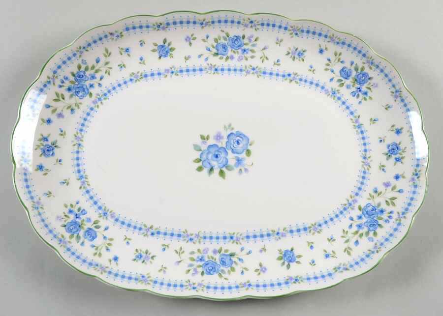 Bonnie Blue 13" Oval Serving Platter by Nikko-1