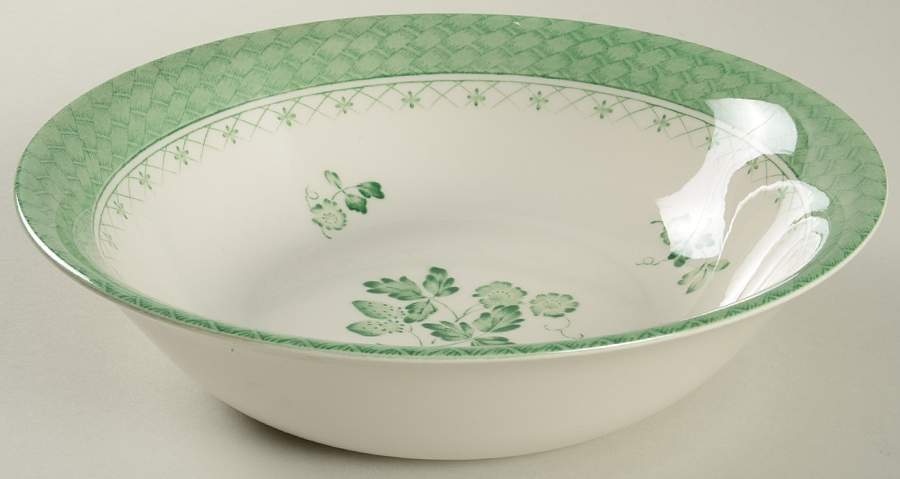 Braided Green 9" Round Vegetable Bowl by Nikko-1