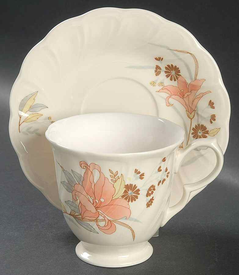 Calypso Footed Cup & Saucer Set by Nikko-1