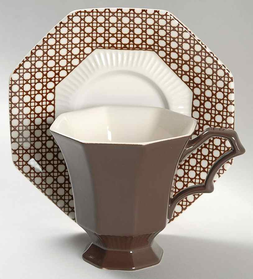 Cane Footed Cup & Saucer Set by Nikko-1
