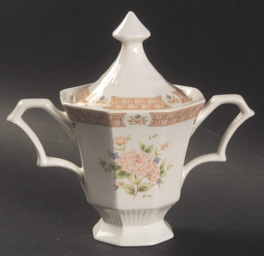 Cameo Rose Sugar Bowl & Lid by Nikko-1