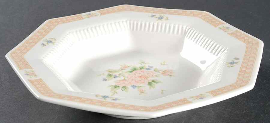 Cameo Rose Rim Soup Bowl by Nikko-1