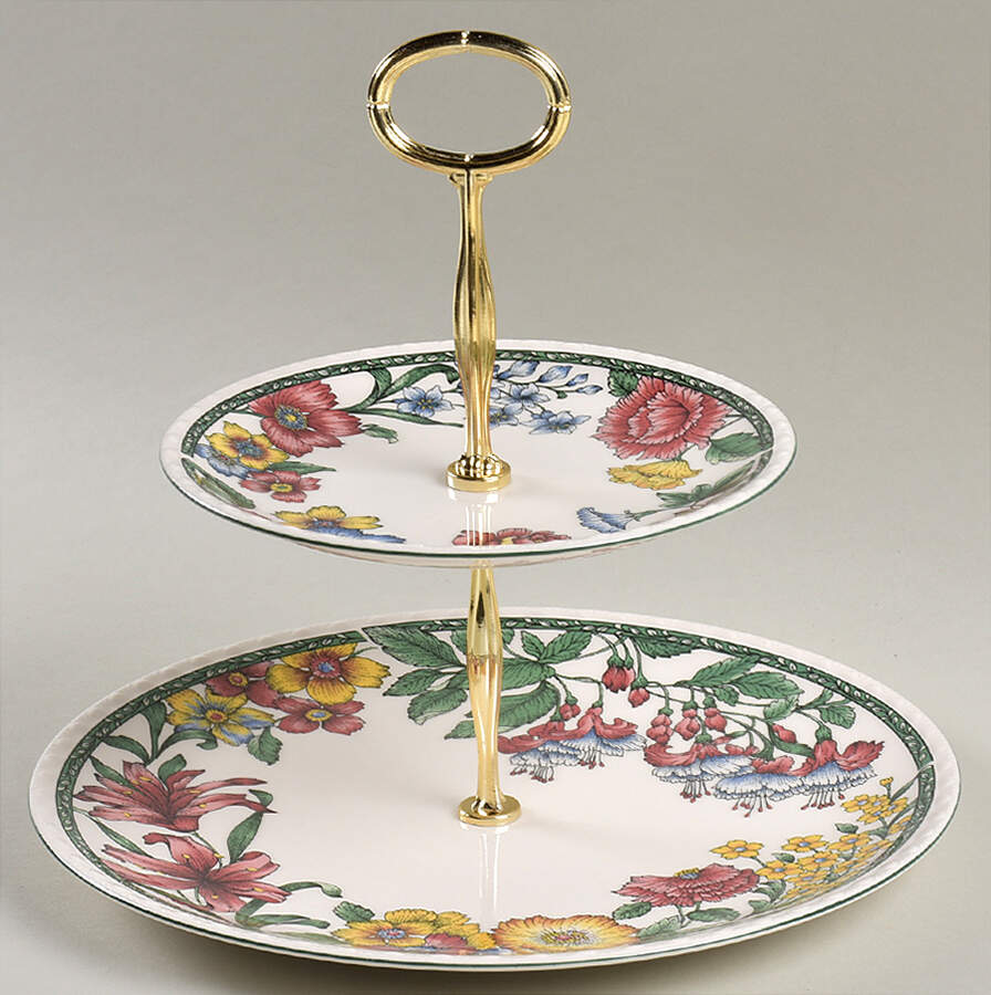 Caribe 6 5/8"-10"  2 Tiered Serving Tray (Dp, Sp) HC by Nikko-1