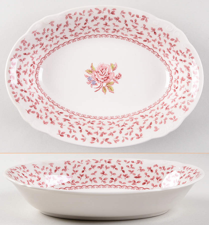 Cameo Rose 9" Oval Vegetable Bowl by Nikko-1