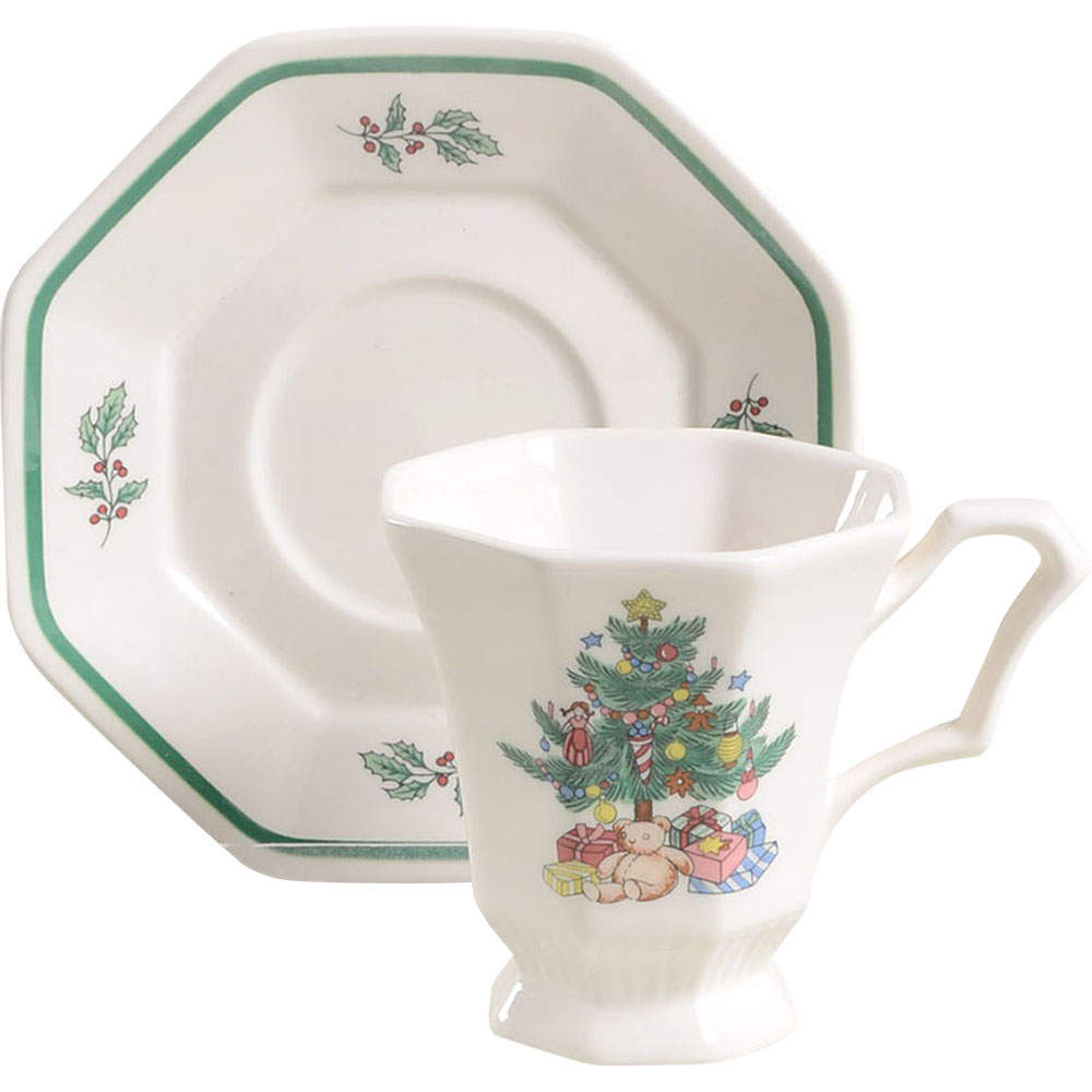 Christmastime Footed Demitasse Cup & Saucer Set by Nikko-1
