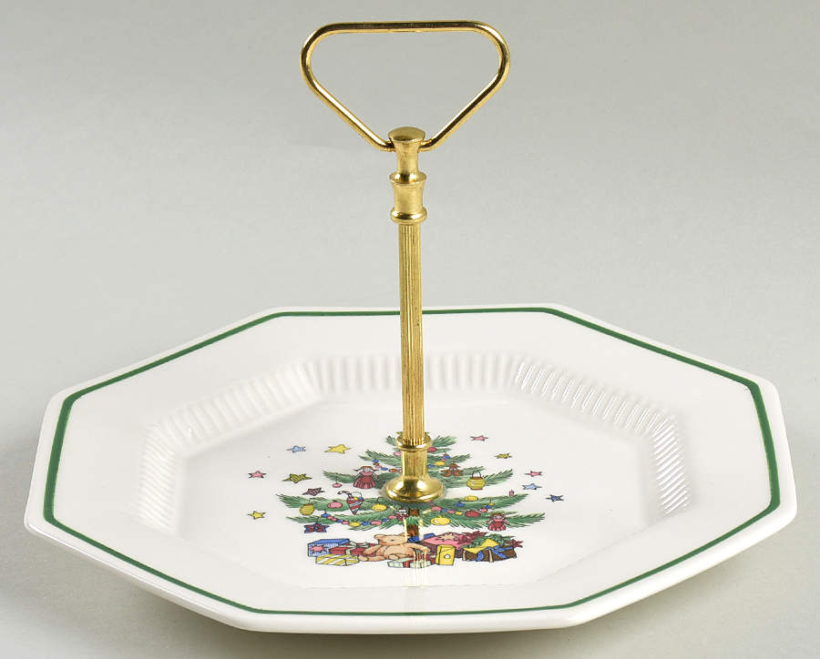 Christmastime Round Serving Plate with Handle (SP) by Nikko-1
