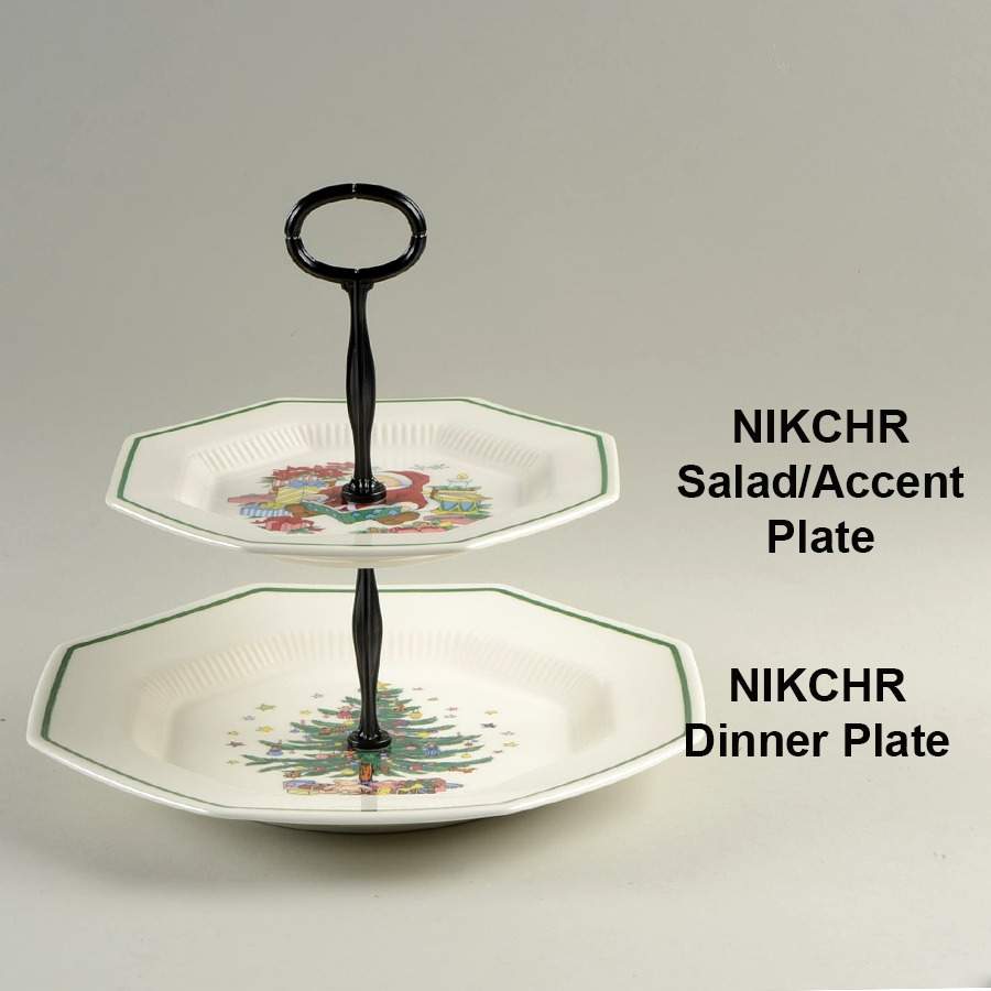 Christmastime Mixed/Match 2 Tier Serving Tray by Nikko-1