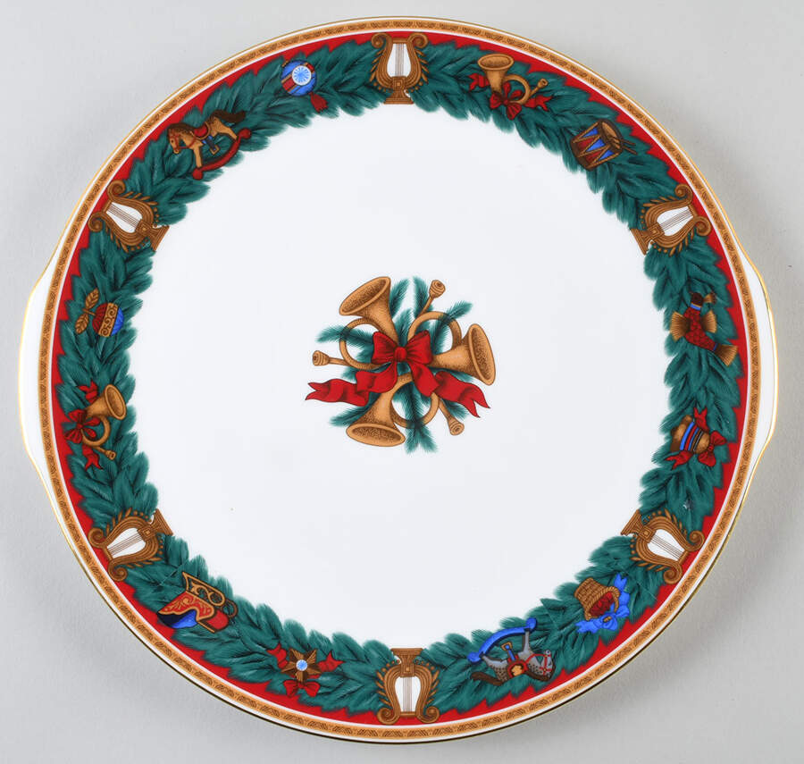 Christmas Tradition Handled Cake Plate by Nikko-1