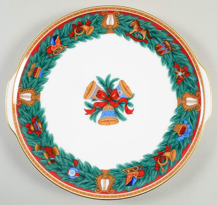 Christmas Tradition Handled Cake Plate by Nikko-1