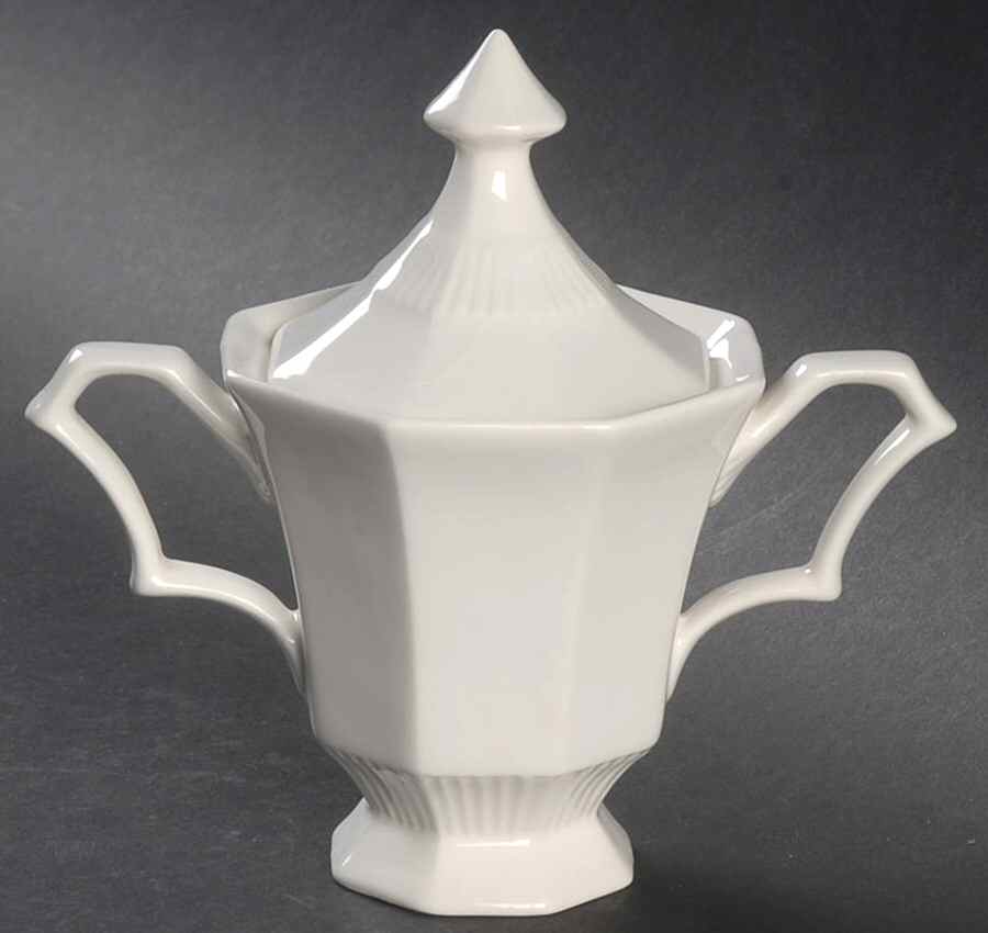 Classic White Sugar Bowl & Lid by Nikko-1