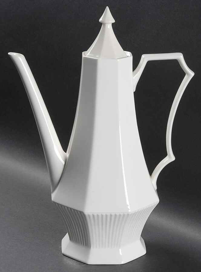 Classic White Coffee Pot & Lid by Nikko-1