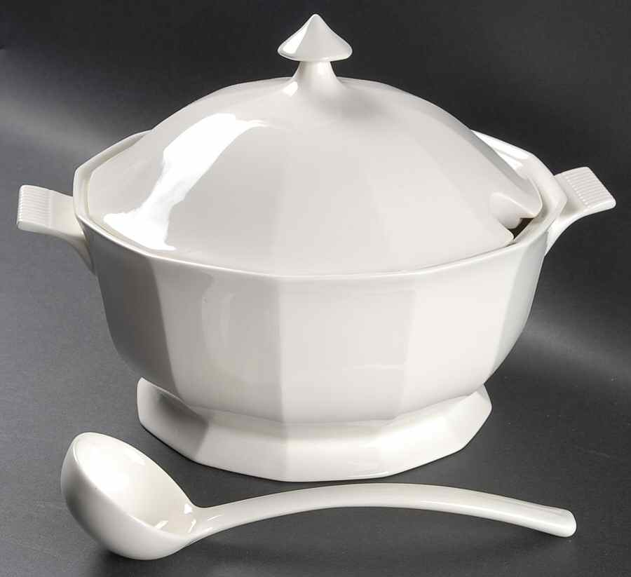 Classic White Tureen & Lid w/Ladle by Nikko-1