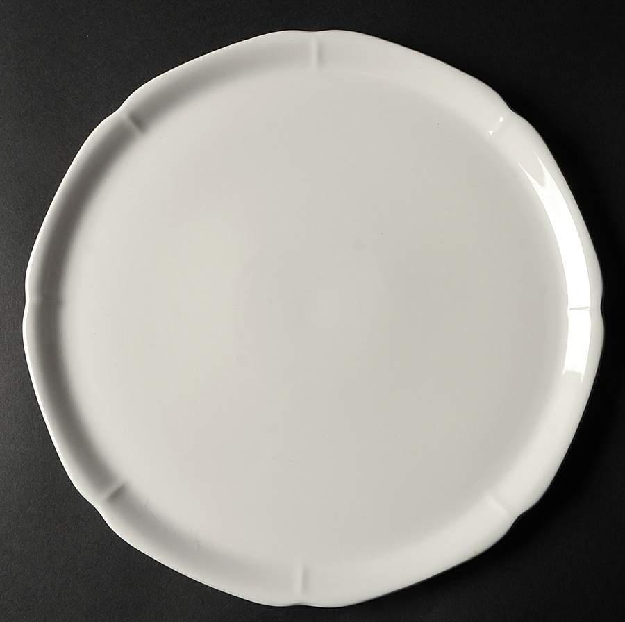 Crown White Cake Plate by Nikko-1