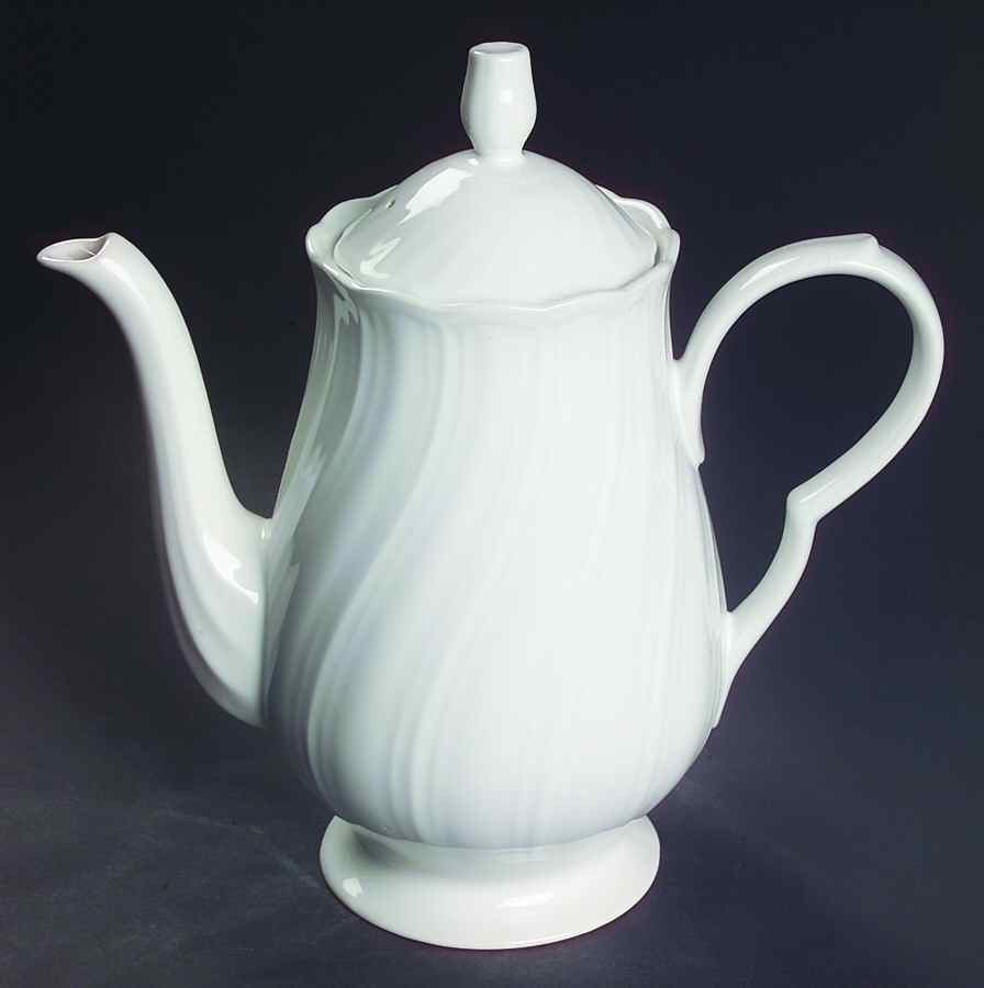 Crown White Coffee Pot & Lid by Nikko-1