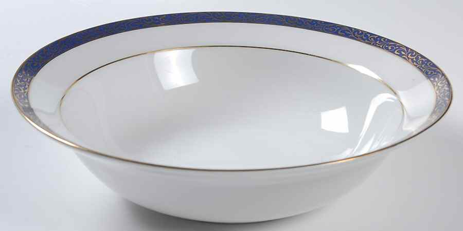 Cobalt Filigree 9" Round Vegetable Bowl by Nikko-1