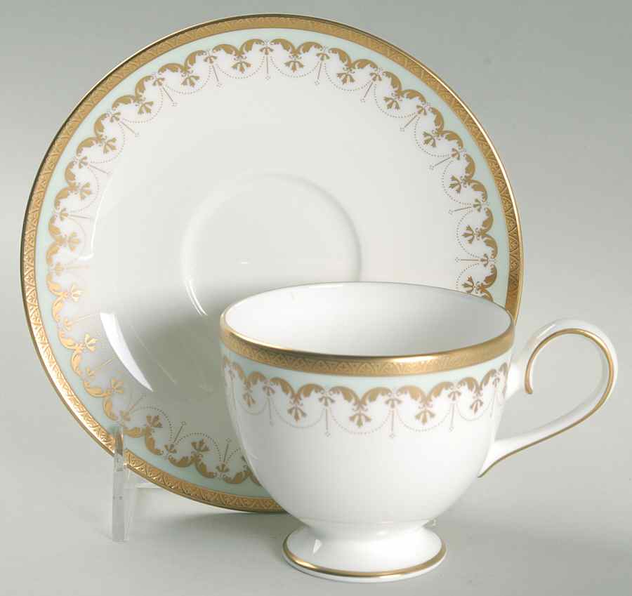 Corinthian Footed Cup & Saucer Set by Nikko-1