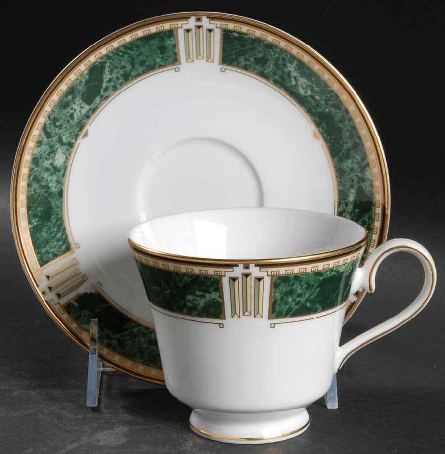 Crown Jewel Footed Cup & Saucer Set by Nikko-1