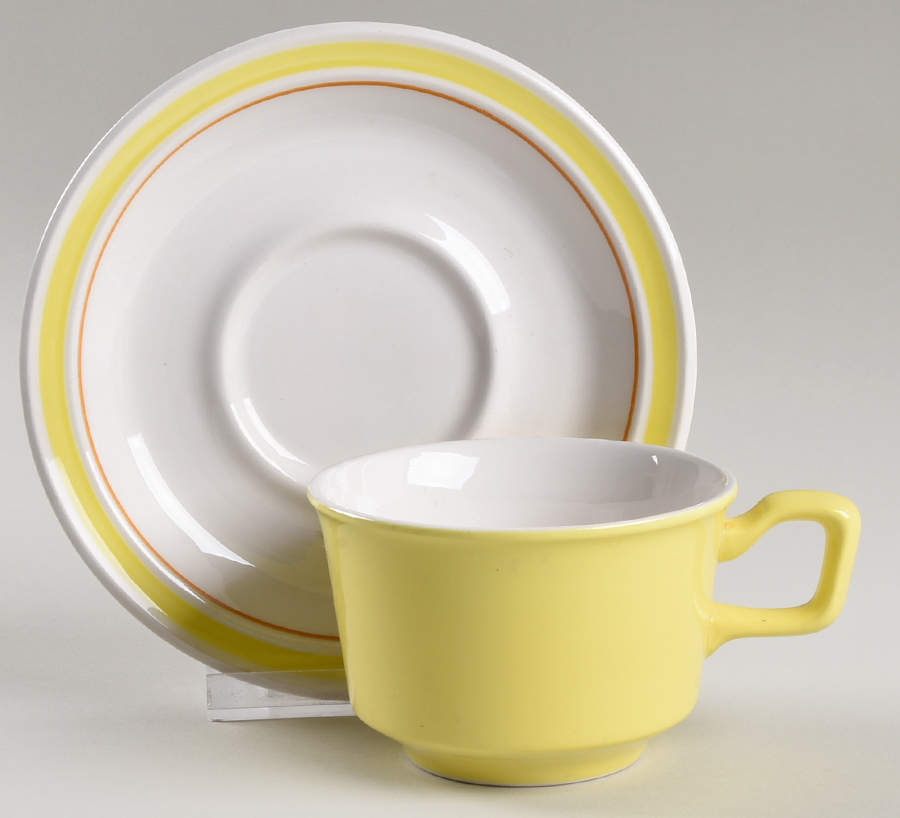 Curry Flat Cup & Saucer Set by Nikko-1