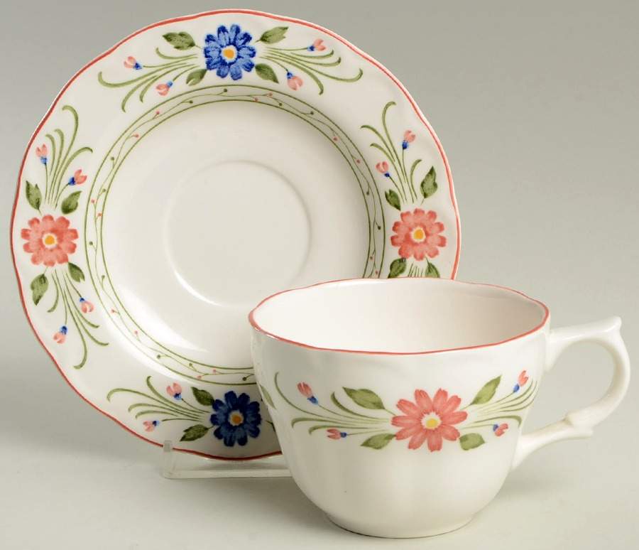 Deauville Flat Cup & Saucer Set by Nikko-1