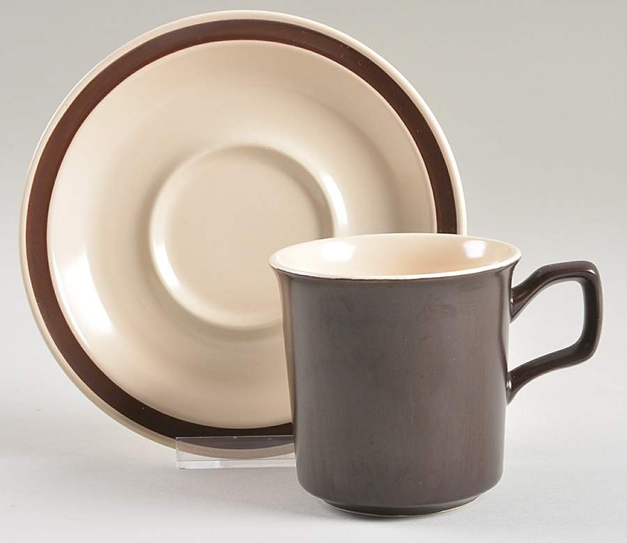 Desert Sand Flat Cup & Saucer Set by Nikko-1