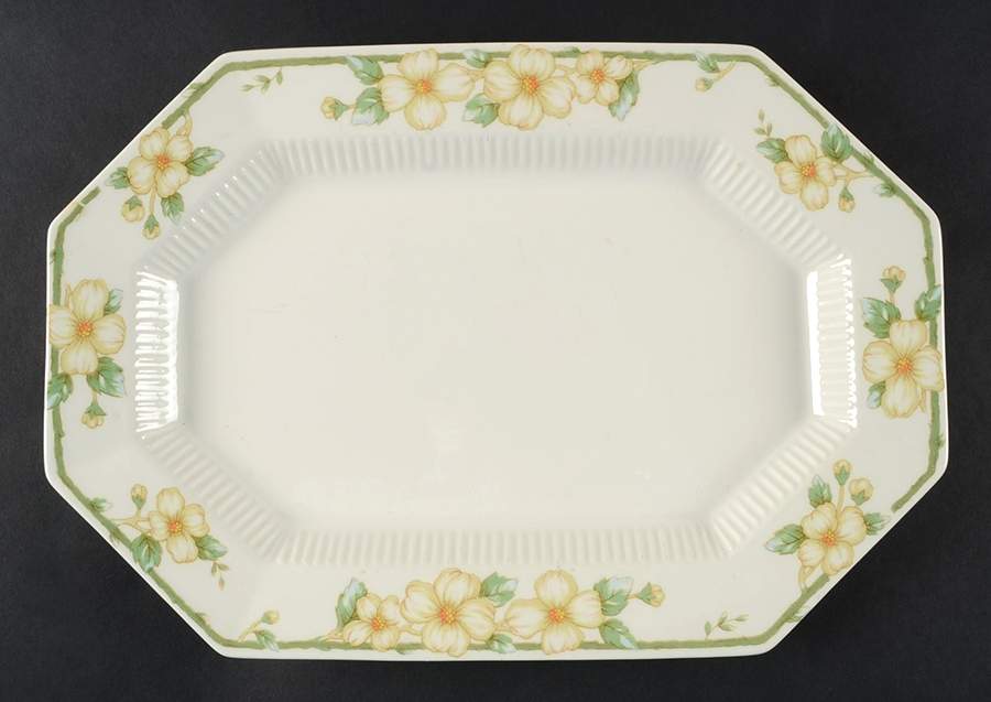 Dogwood 13" Oval Serving Platter by Nikko-1