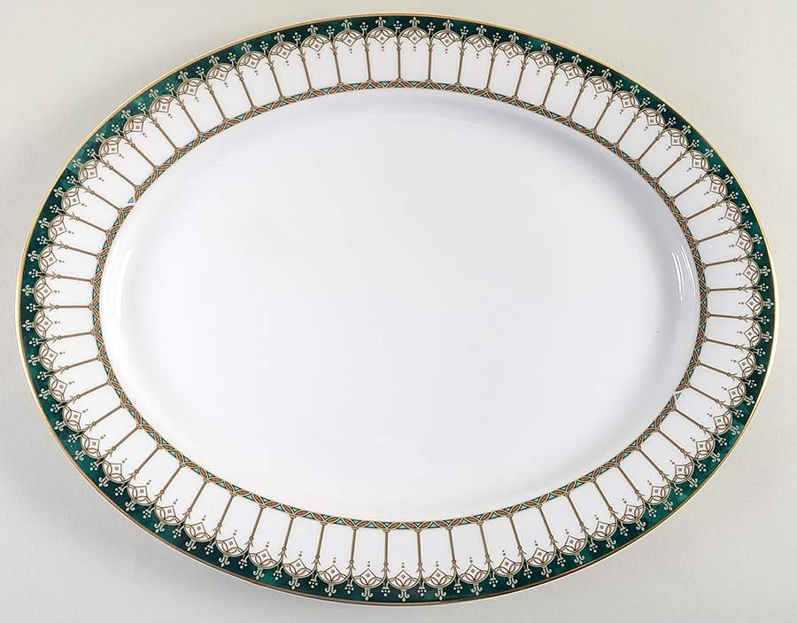 Emeraude 14" Oval Serving Platter by Nikko-1