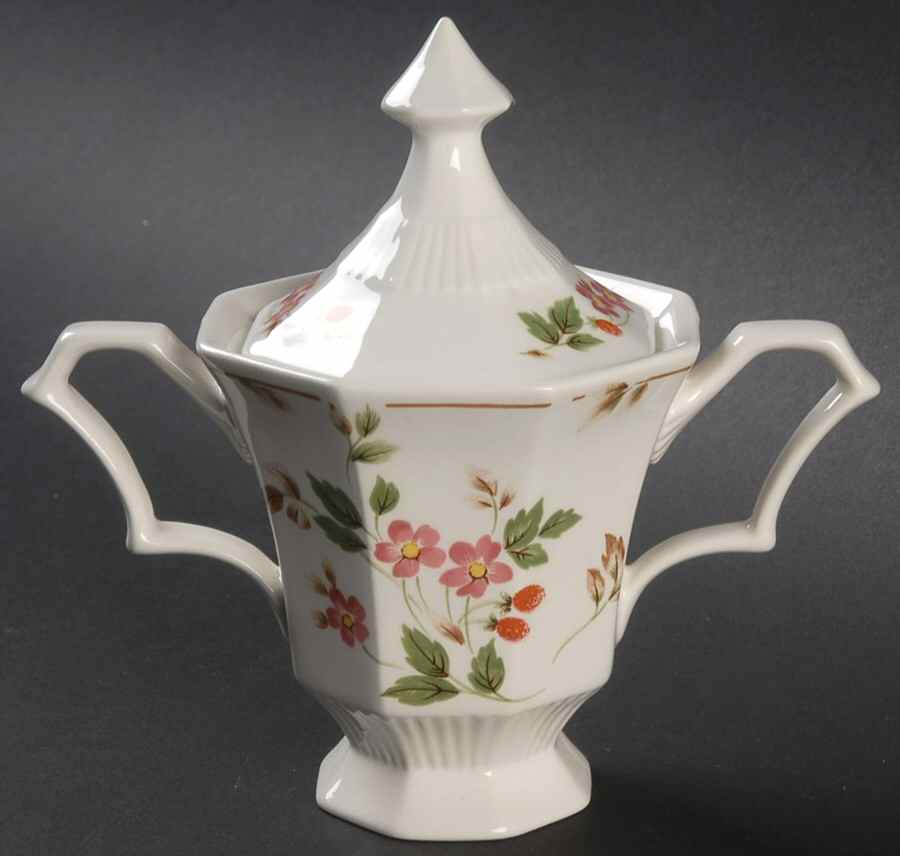 Evergreen Sugar Bowl & Lid by Nikko-1