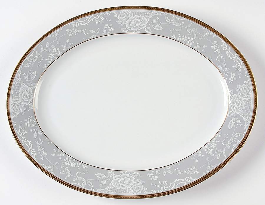 Evening Lace 12" Oval Serving Platter by Nikko-1