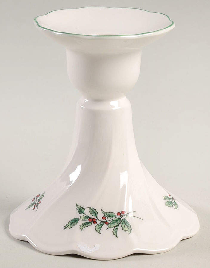 Festive Holly Single Light Candlestick by Nikko-1