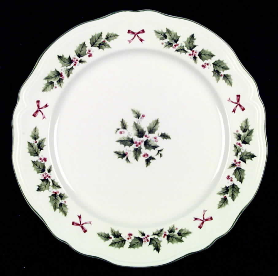 Festive Holly 12" Chop Plate (Round Platter) by Nikko-1