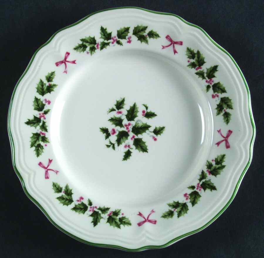 Festive Holly Salad Plate by Nikko-1