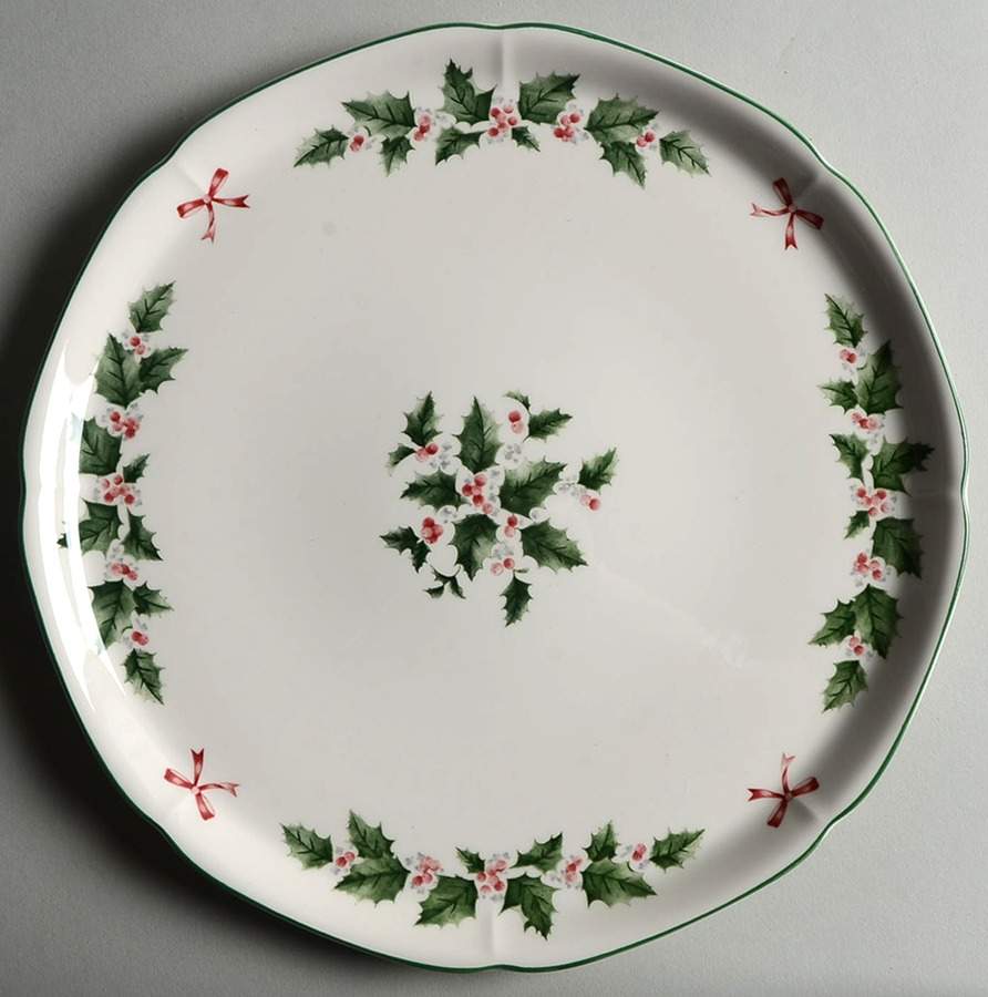 Festive Holly Cake Plate by Nikko-1