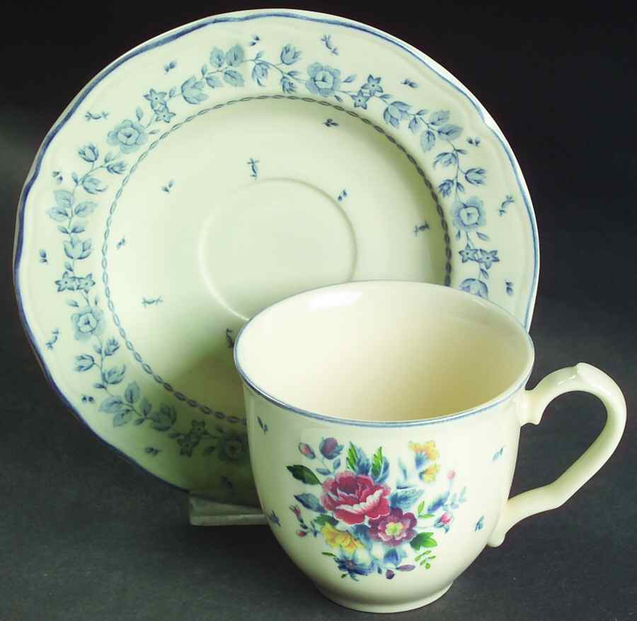 Flower Garden Flat Cup & Saucer Set by Nikko-1