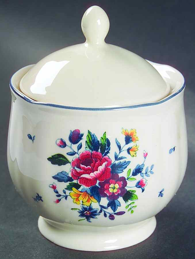 Flower Garden Sugar Bowl & Lid by Nikko-1