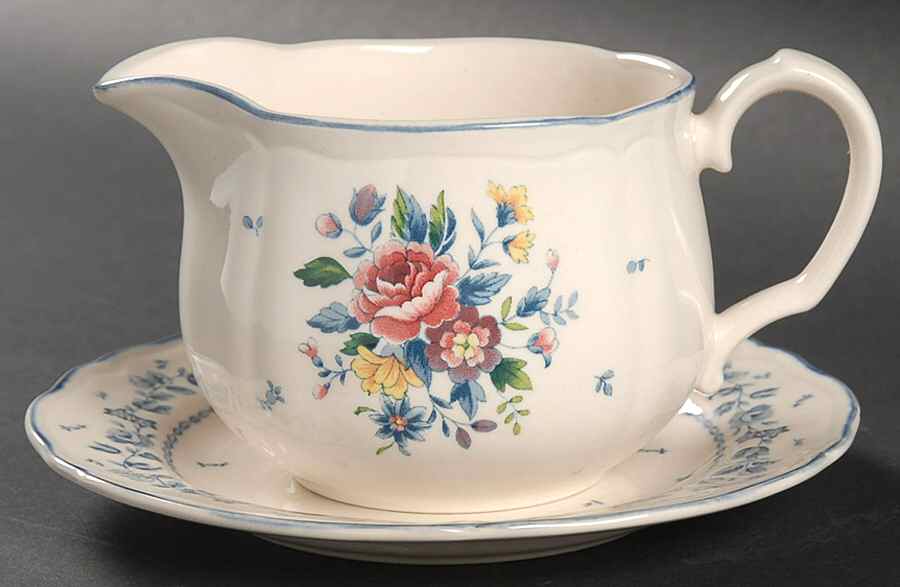 Flower Garden Gravy Boat & Underplate by Nikko-1