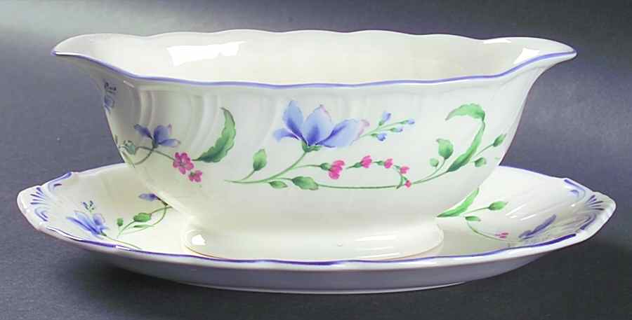 Floriana Gravy Boat & Underplate/Relish by Nikko-1