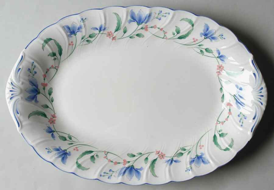 Floriana 14" Oval Serving Platter by Nikko-1