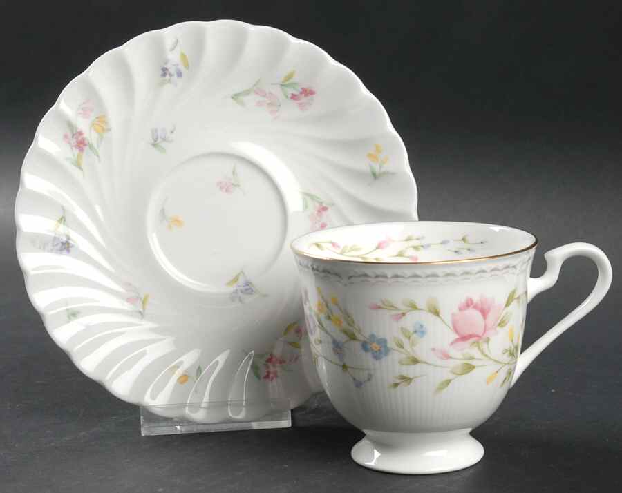 Floral Shower Footed Cup & Saucer Set by Nikko-1